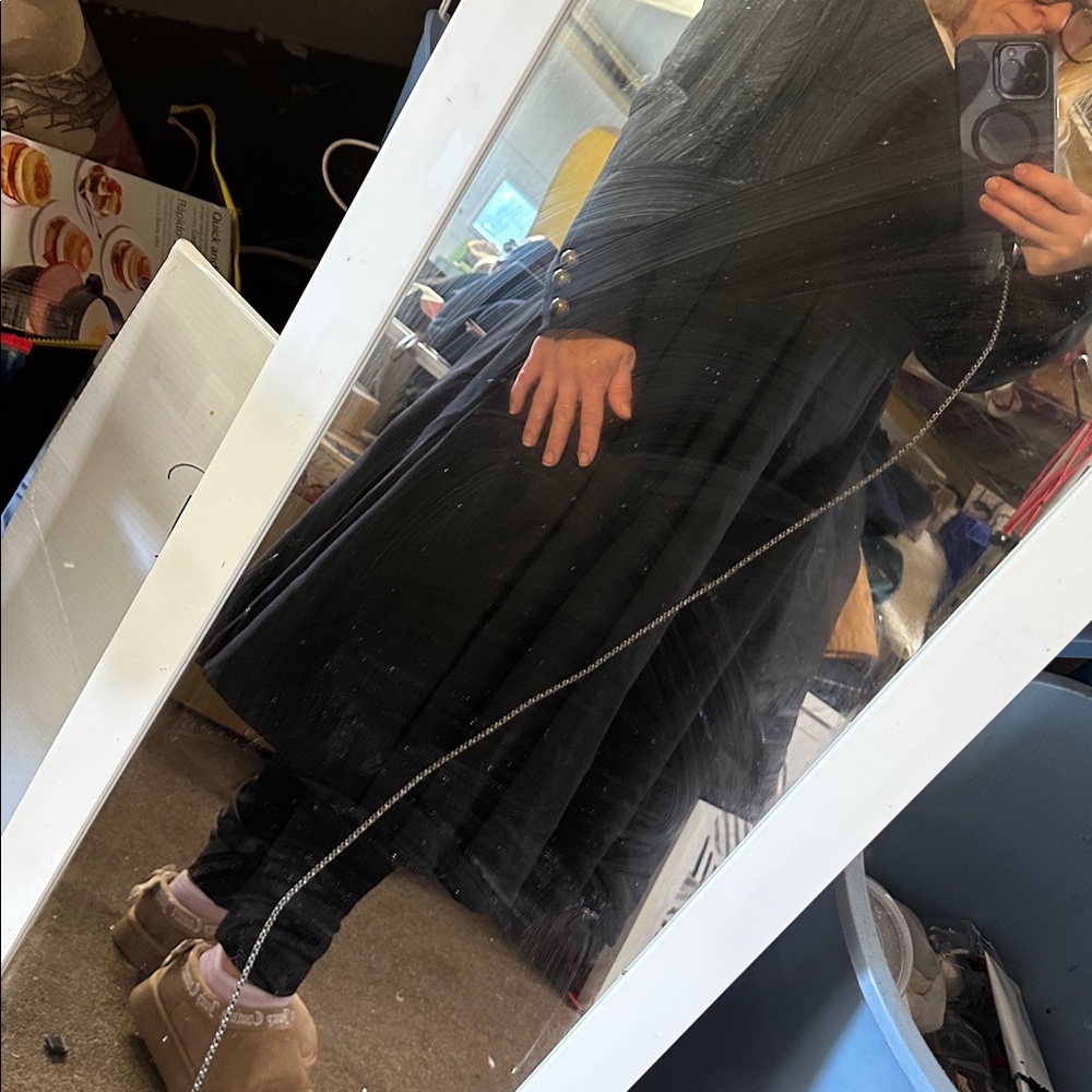 Vintage Christian Lacroix Black button up back long sleeve Midi flare Dress - Picture 4 of 4
